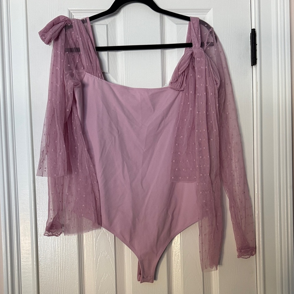 Free People Sheer Sleeve Bodysuit